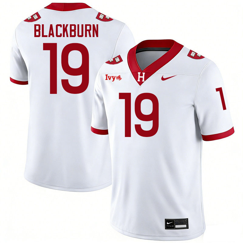 Harvard Crimson #19 Brady Blackburn College Football Jerseys,Uniforms Stitched-White